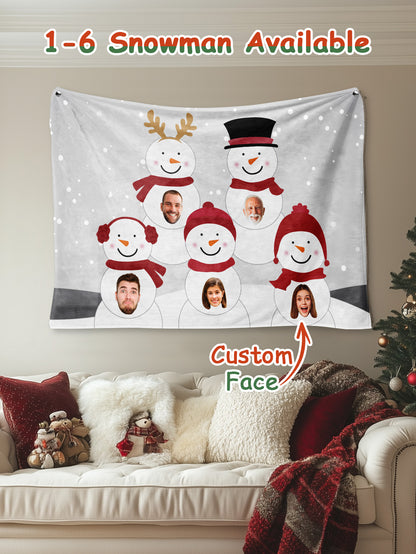 Close-up showcasing print quality and clear faces printed on the snowman’s belly.