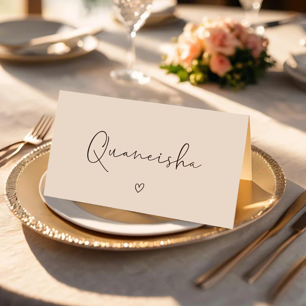 Personalised Wedding Place Name Cards - Minimal Table Decor
