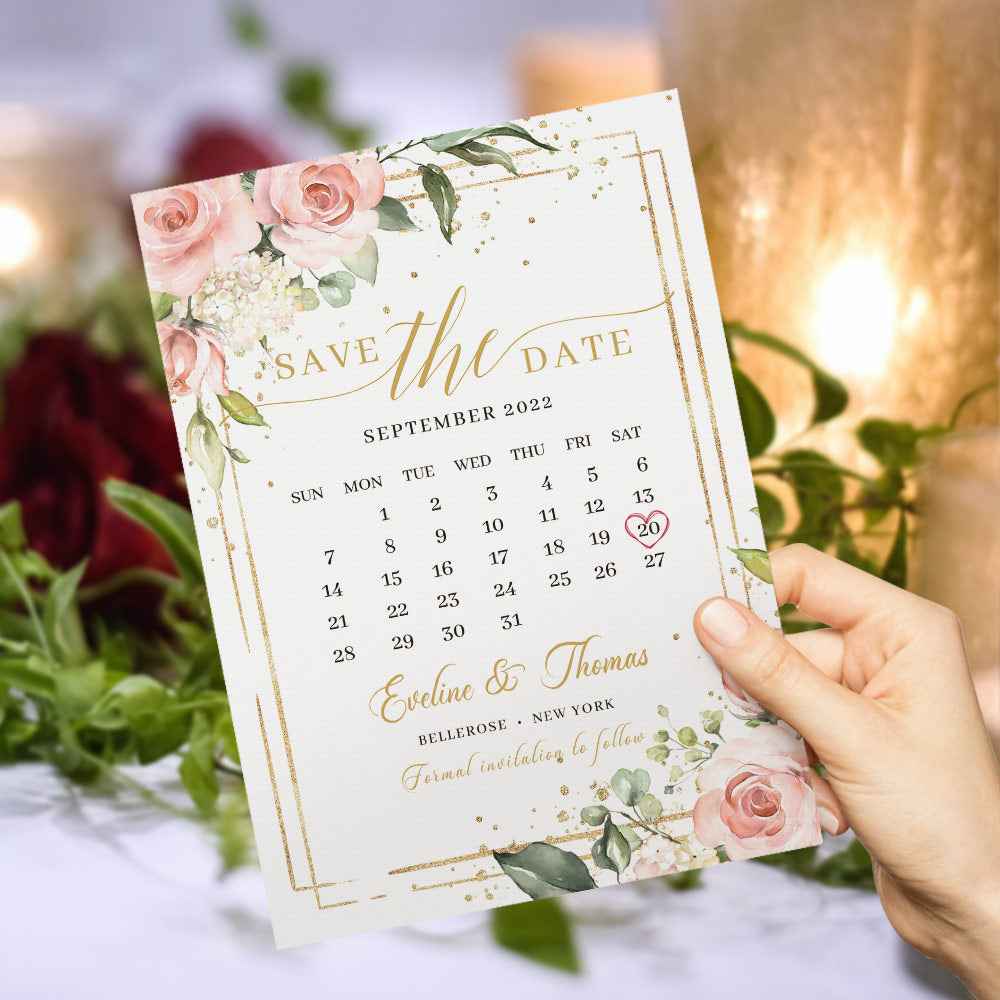 Custom Wedding Invitations Save the Date Personalized Calendar Cards