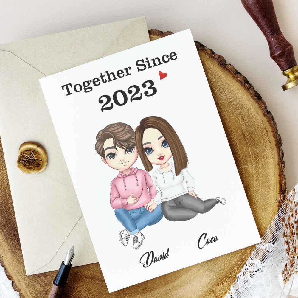 Cartoon Couple Gifts Valentine's Day/Anniversary Gifts, Personalized Card/Plaque/Night Light