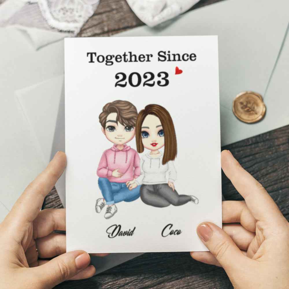 Cartoon Couple Gifts Valentine's Day/Anniversary Gifts, Personalized Card/Plaque/Night Light