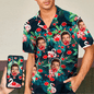 Personalised Hawaiian Shirt — Custom Face Flamingo Floral Beach Shirt