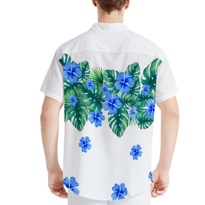 Custom Face Hawaiian Shirt worn by model full outfit view showcasing personalised photo print ideal for holidays and parties