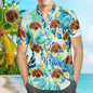 Personalised Face Hawaiian Shirt - men's vintage flower all-over print beach shirt with custom photo print and personalised label