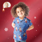 Custom Face Christmas Santa all-over print Hawaiian shirt – front view showing personalised face repeat; ideal personalised family matching outfit and photo gift