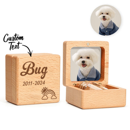 Interior view of walnut pet keepsake box with space for a lock of fur, small tag or folded note – 6cm × 6cm × 4cm memorial box