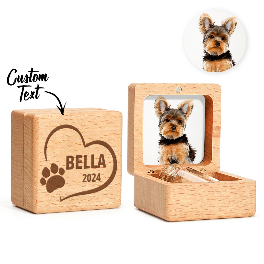Hand-crafted walnut pet fur keepsake box presented as a memorial gift with smooth natural finish – thoughtful condolence present