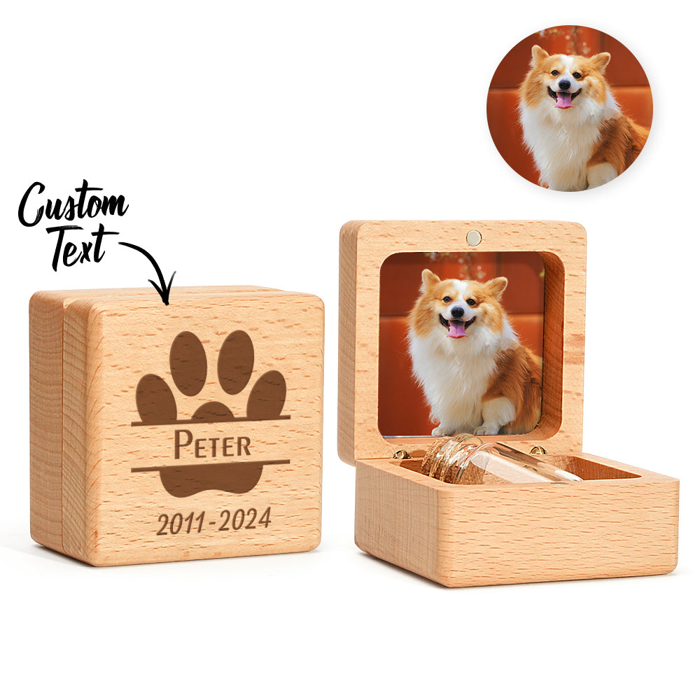 Selection of personalised walnut pet keepsake boxes with different engraved messages – memorial gifts for grieving pet owners