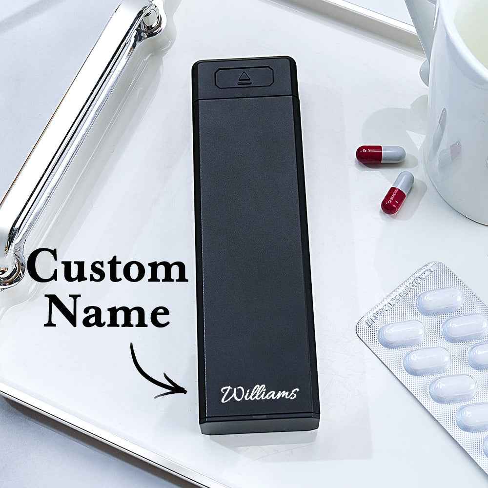 Personalized Magnet Weekly Pill Organizer with Name 7-Day Pill Box Gift for Family