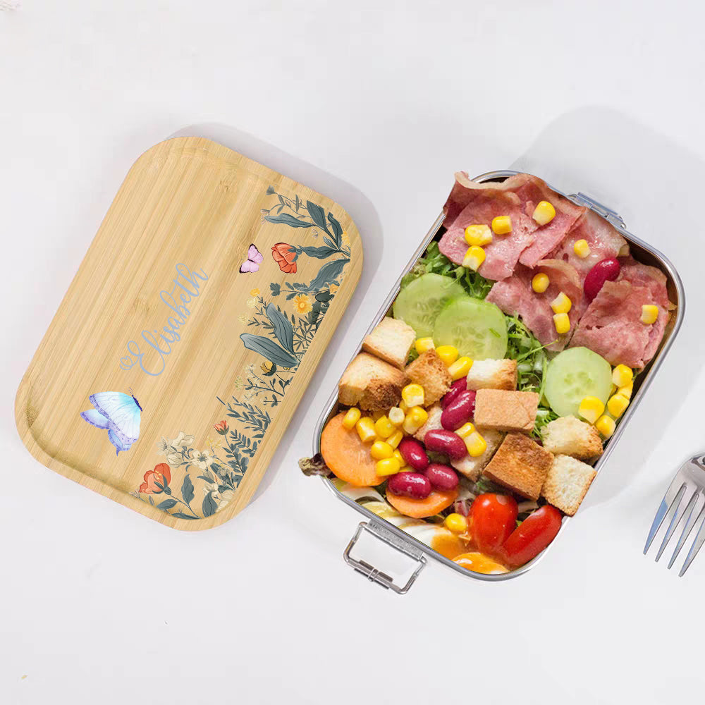 Personalised Children's Stainless Steel Lunch Box with Name | Back to School Gift