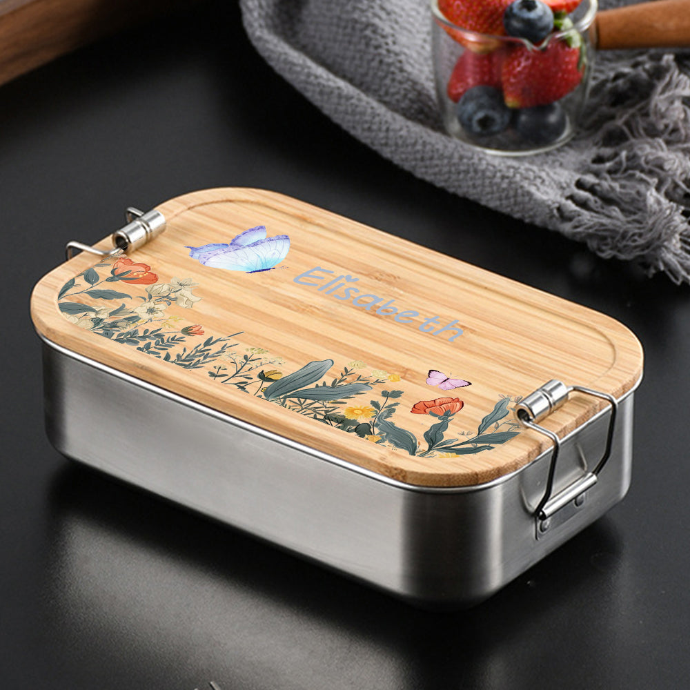 Personalised Children's Stainless Steel Lunch Box with Name | Back to School Gift
