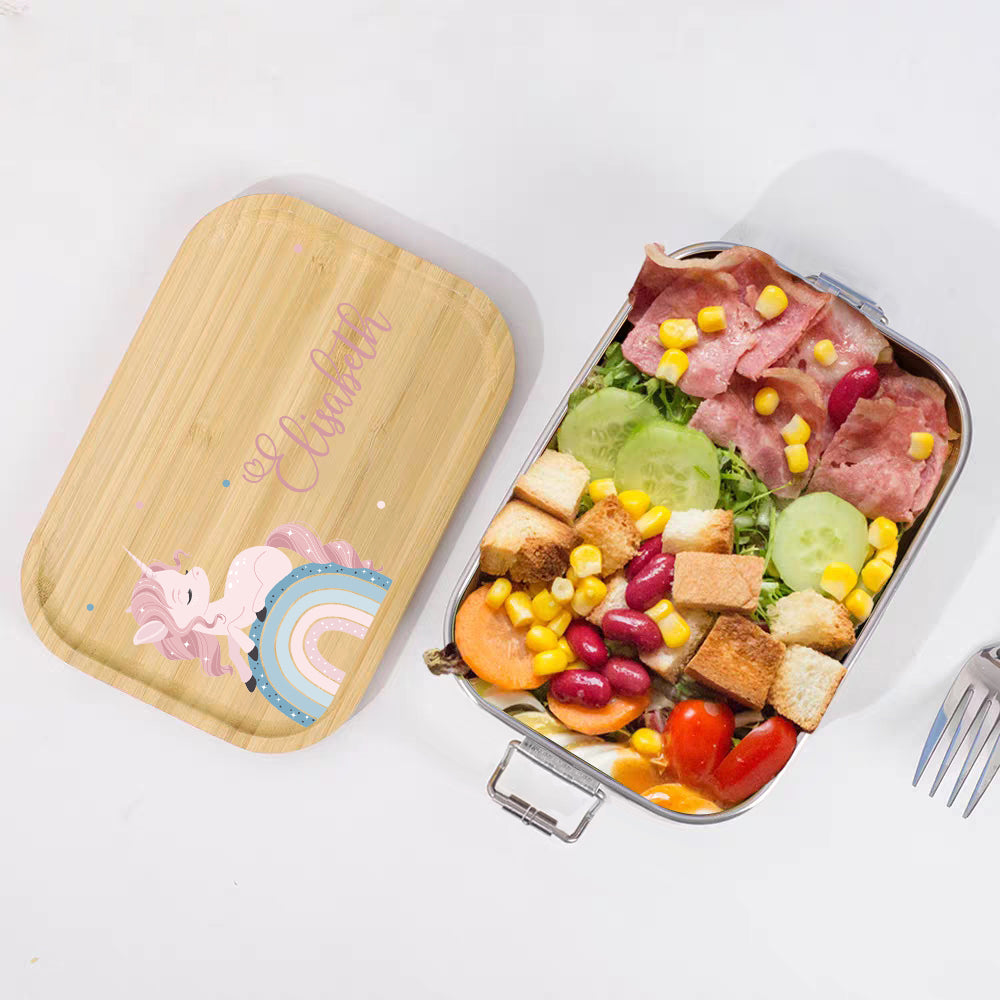 Personalised Children's Stainless Steel Lunch Box with Name | Back to School Gift