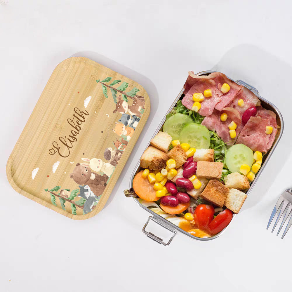 Personalised Children's Stainless Steel Lunch Box with Name | Back to School Gift