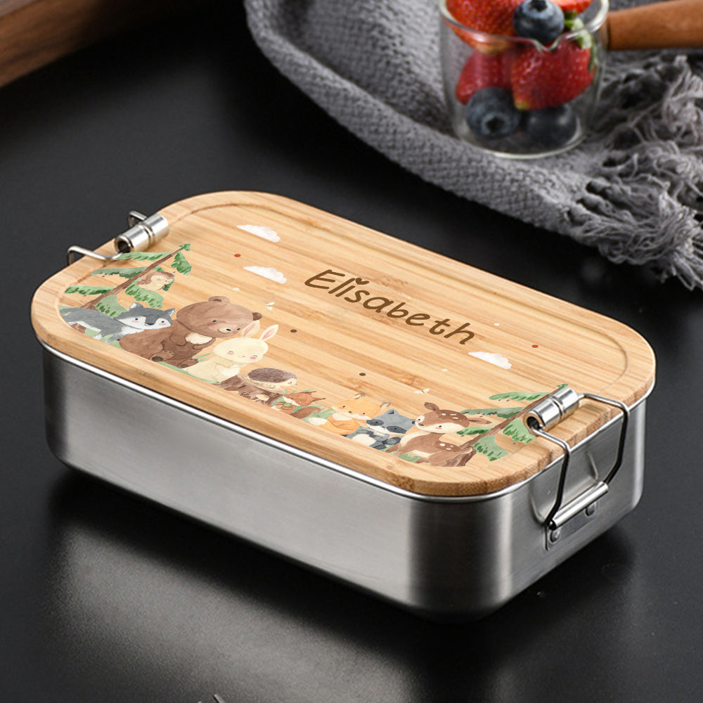 Personalised Children's Stainless Steel Lunch Box with Name | Back to School Gift