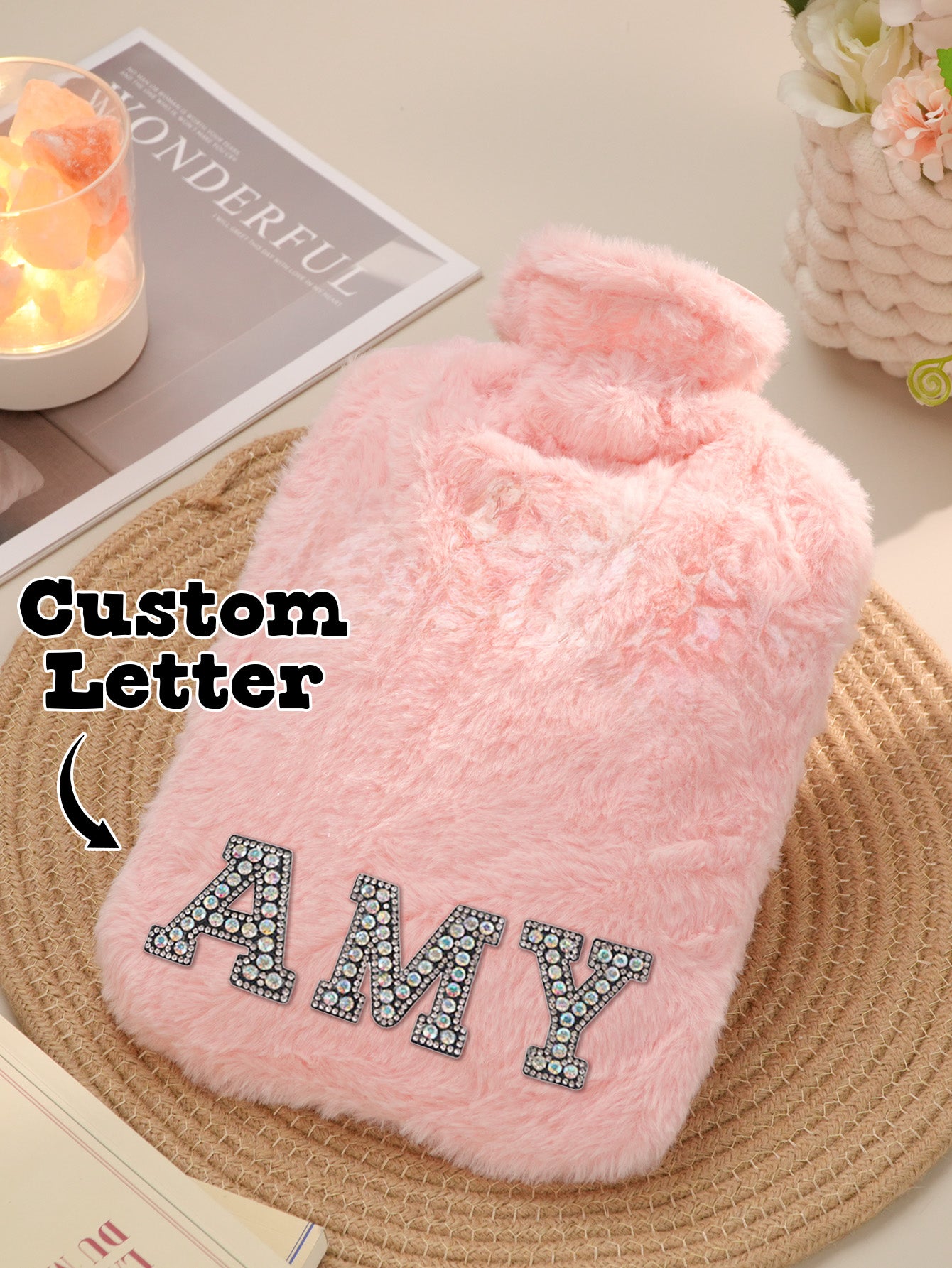 Personalised Initial Hot Water Bottle - Hot & Cold Therapy Gift for Winter