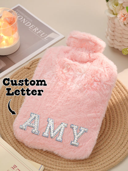 Personalised Initial Hot Water Bottle - Hot & Cold Therapy Gift for Winter