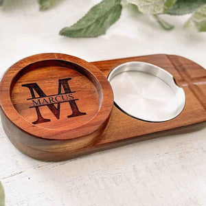 Personalized Name Ashtray with Monogram & Name Custom Gift for Smokers Father's Day Gift for Him