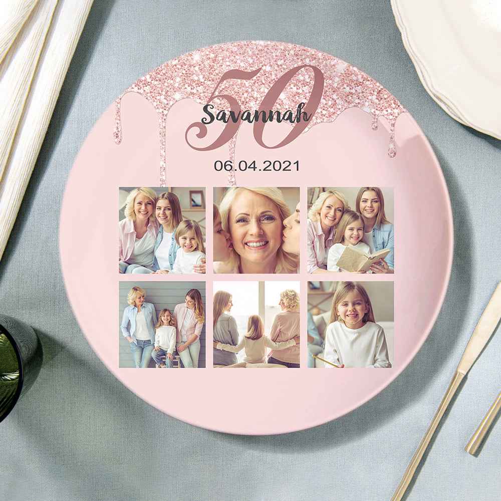 Personalized Mother's Day Plates Birthday Dinnerware Ceramics Plate
