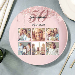Personalized Mother's Day Plates Birthday Dinnerware Ceramics Plate