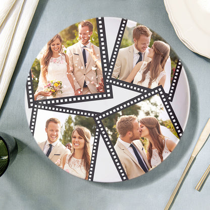 Personalised Ceramic Wedding Plate - Customised with 4 Photos