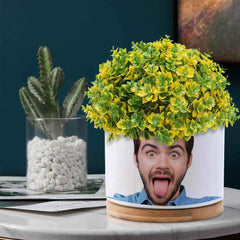 Custom Photo Flower Planter Pot Personalized Funny Ceramic Succulent Plant Pot