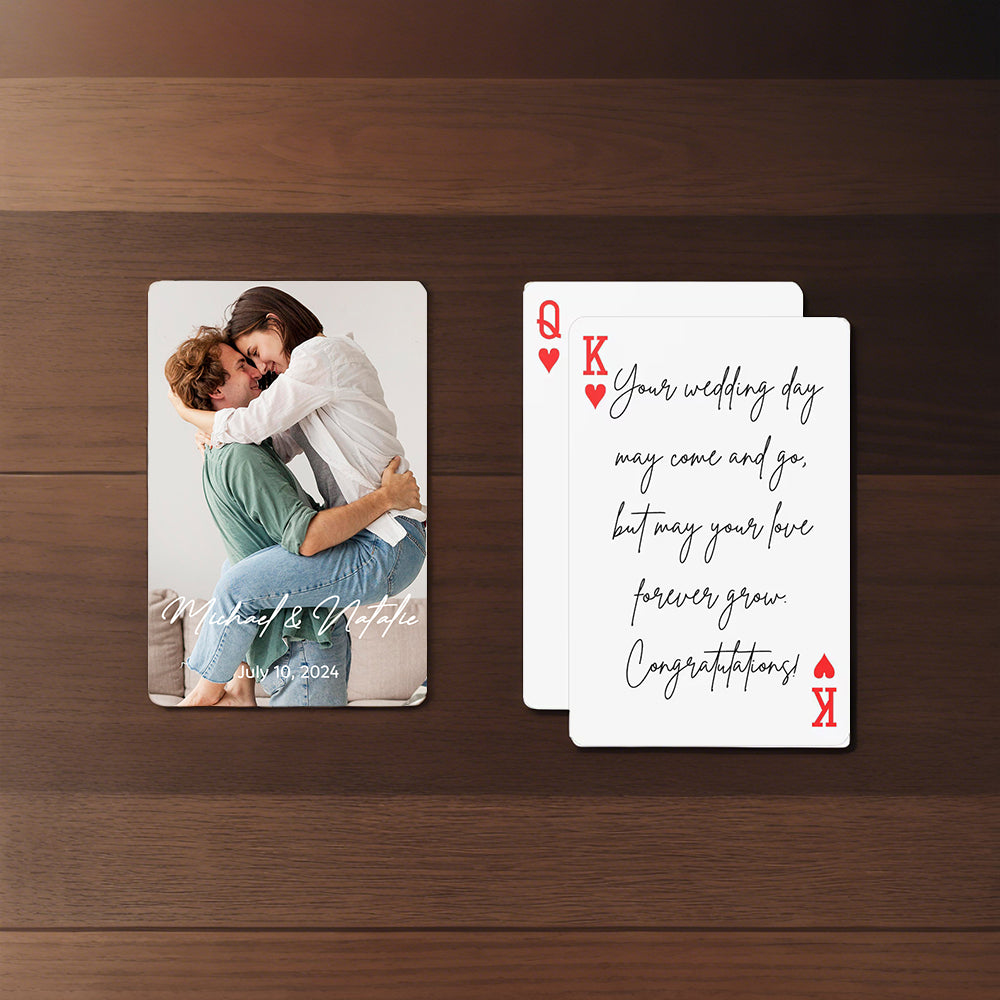 Cartas de baralho para livro de assinaturas de casamento