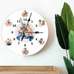 Custom Photo Clock Personalized Wall Clock with Multiple Photos