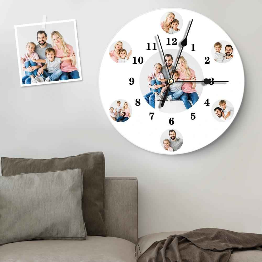 Custom Photo Clock Personalized Wall Clock with Multiple Photos