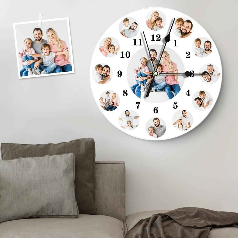 Custom Photo Clock Personalized Wall Clock with Multiple Photos