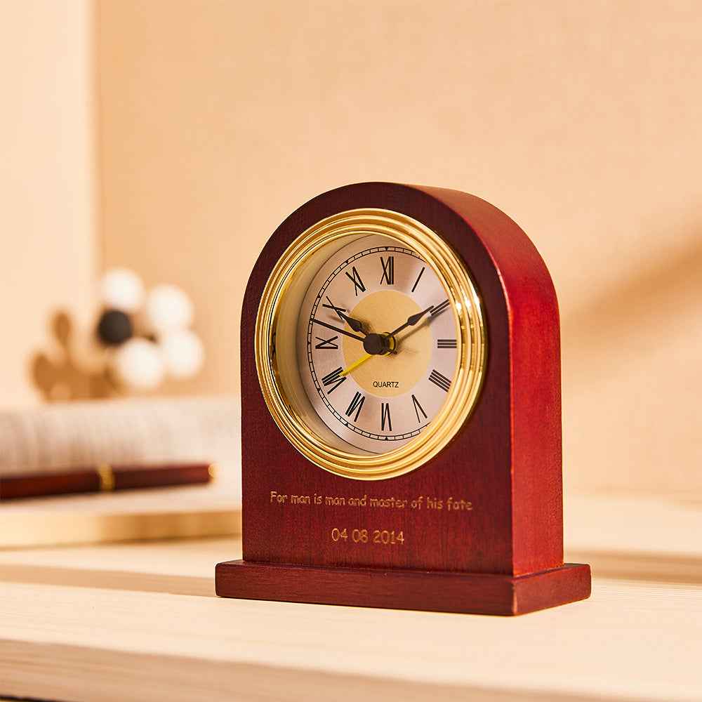 Custom Engraved Clock Vintage Home Commemorate Wood Gifts