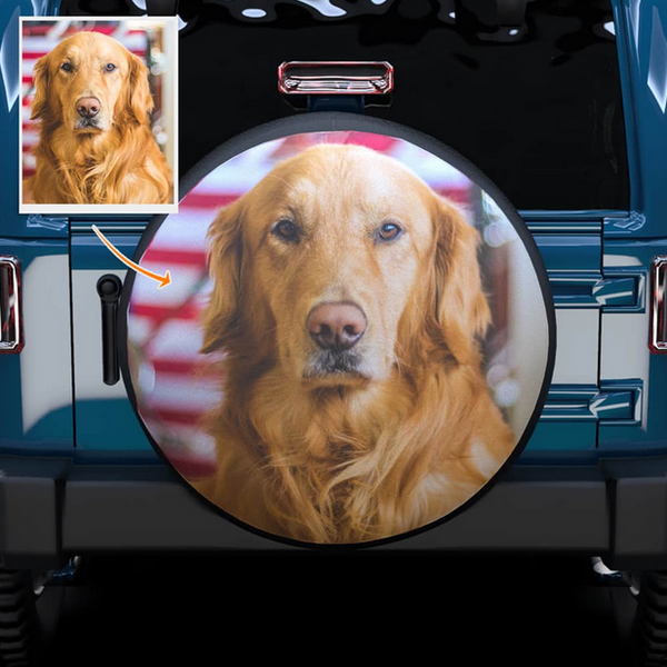 Personalised Leather Spare Wheel Cover with Custom Photo Print | Durable & Adjustable