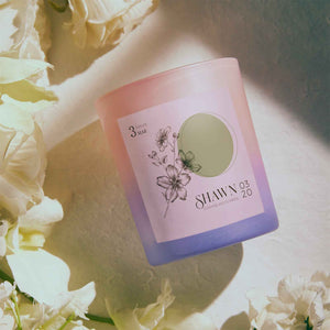 Personalized Hexagon Month Flower Scented Candle for Wedding Decor