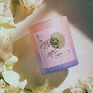 Personalized Hexagon Month Flower Scented Candle for Wedding Decor