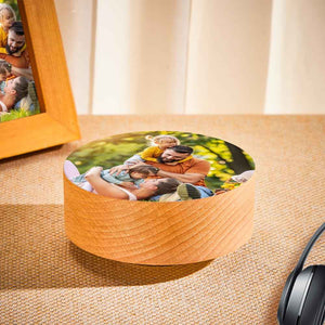 Custom Photo Wooden Music Box Rotating Base Music Tabel Decoration Castle in the Sky
