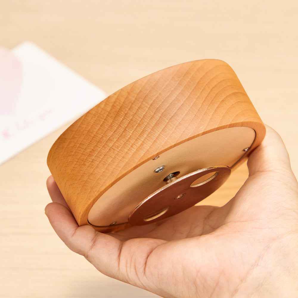 Custom Photo Wooden Music Box Rotating Base Music Tabel Decoration Castle in the Sky