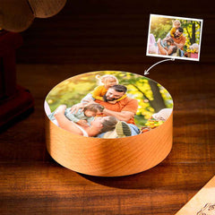Custom Photo Wooden Music Box Rotating Base Music Tabel Decoration Castle in the Sky