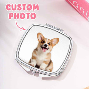 Personalized Photo Compact Portable Mirror Travel Birthday Gift for Her
