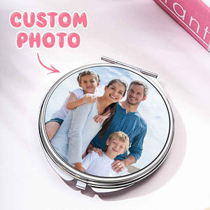 Personalized Photo Compact Portable Mirror Travel Birthday Gift for Her