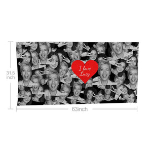 Custom Red Heart Towel Personalized Photo Towel Funny Gift