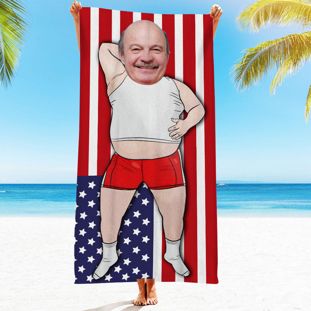 Personalised Photo Towel Gift - Custom Engraved Towel for Boyfriend or Girlfriend