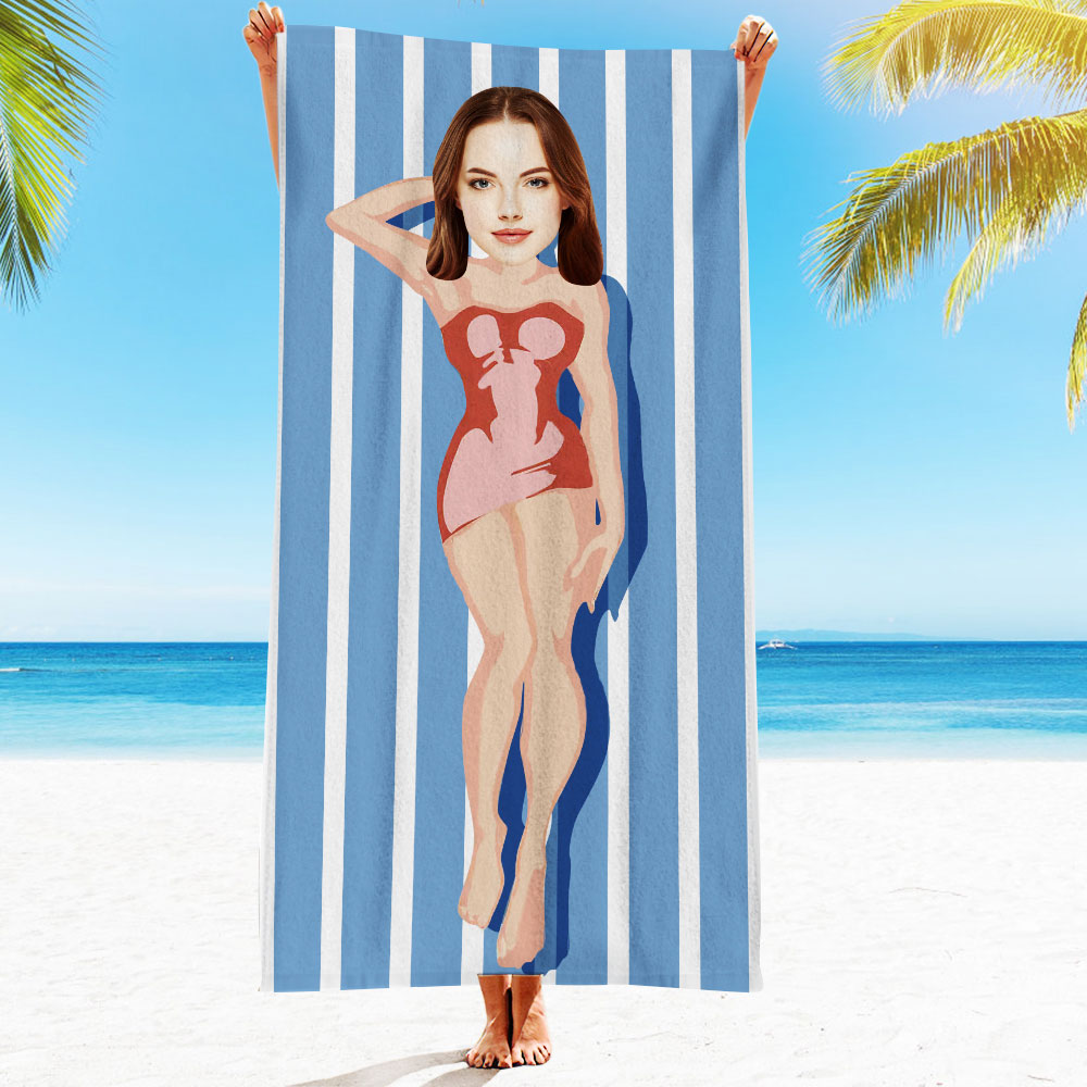 Personalised Photo Towel Gift - Custom Engraved Towel for Boyfriend or Girlfriend