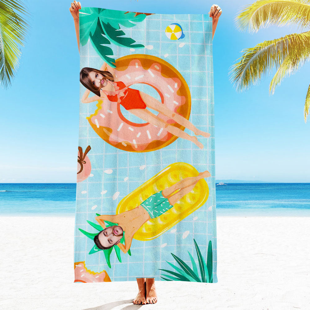 Personalised Photo Towel Gift - Custom Engraved Towel for Boyfriend or Girlfriend