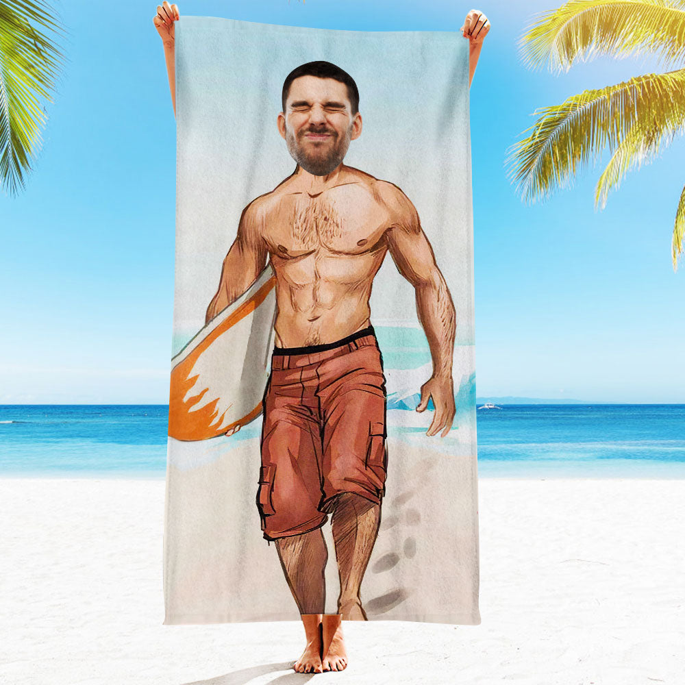 Personalised Photo Towel Gift - Custom Engraved Towel for Boyfriend or Girlfriend