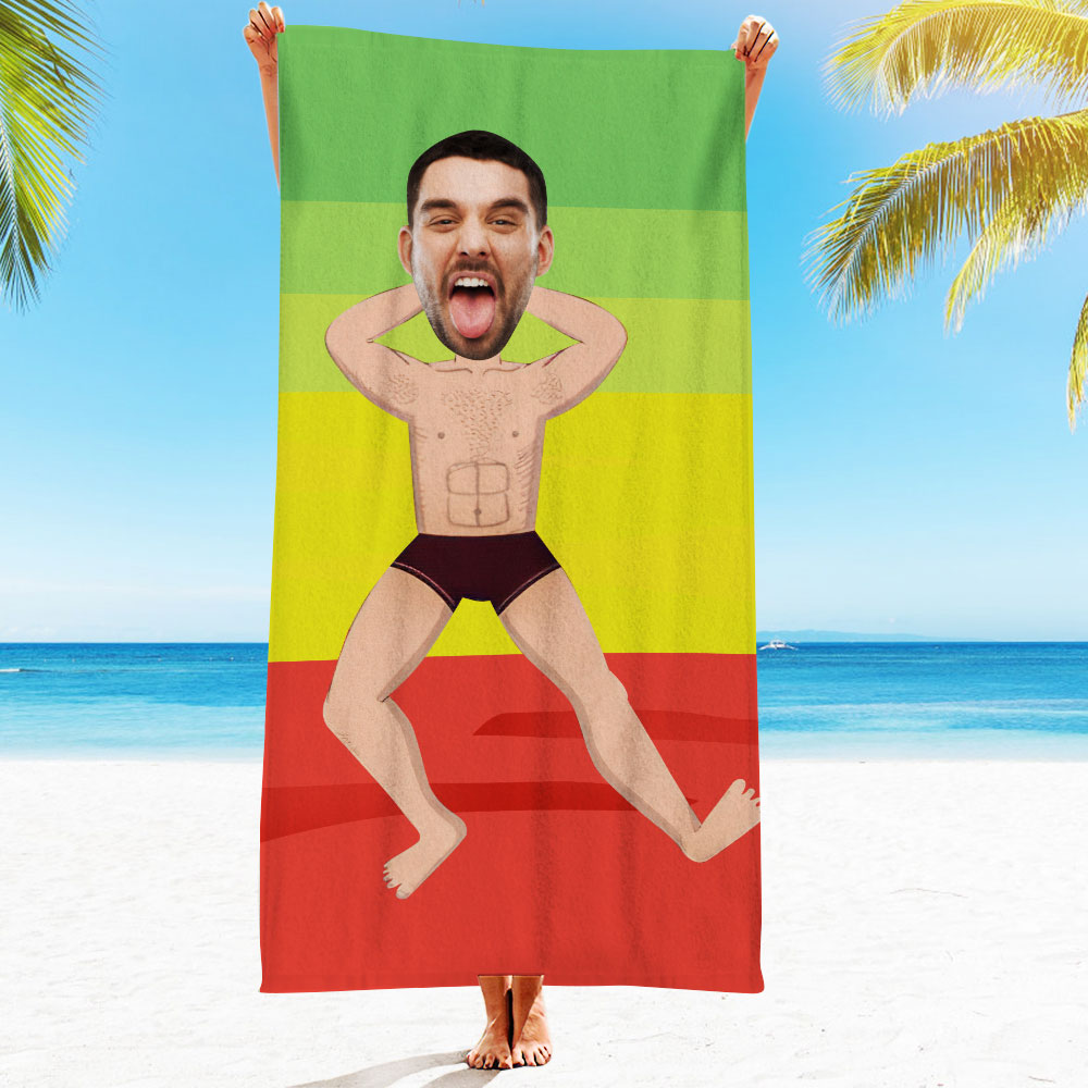 Personalised Photo Towel Gift - Custom Engraved Towel for Boyfriend or Girlfriend