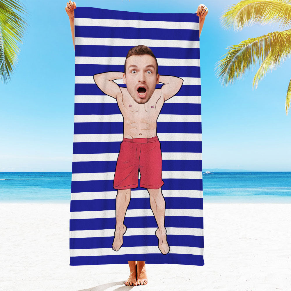 Personalised Photo Towel Gift - Custom Engraved Towel for Boyfriend or Girlfriend