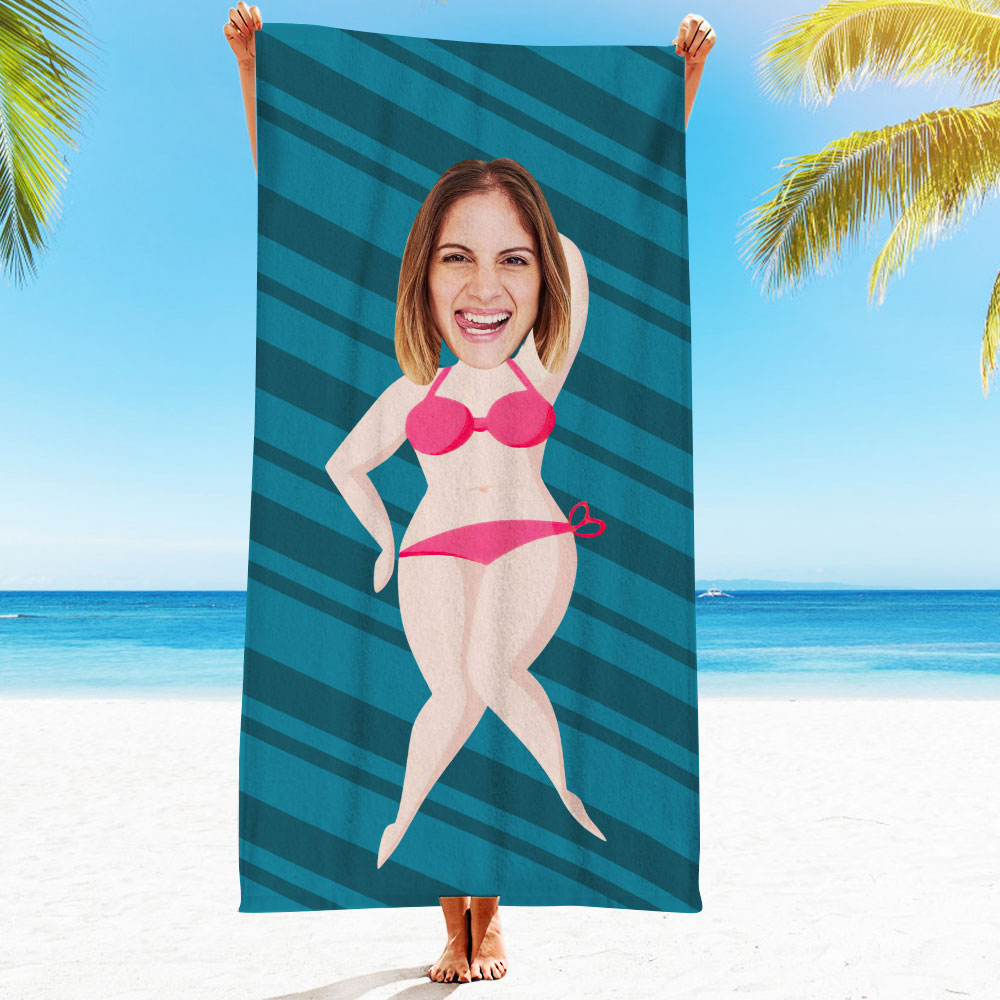 Personalised Photo Towel Gift - Custom Engraved Towel for Boyfriend or Girlfriend