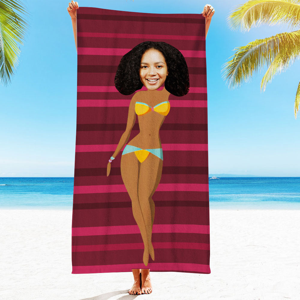 Personalised Photo Towel Gift - Custom Engraved Towel for Boyfriend or Girlfriend