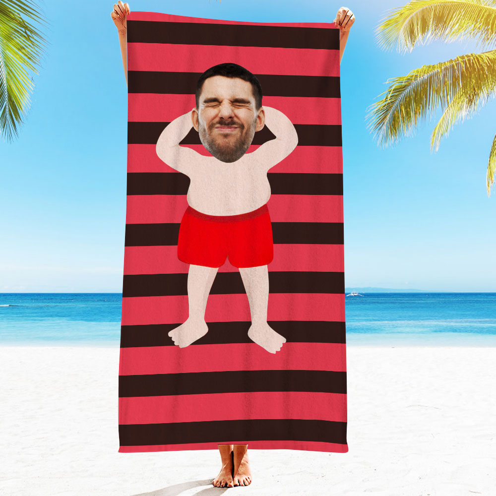 Personalised Photo Towel Gift - Custom Engraved Towel for Boyfriend or Girlfriend