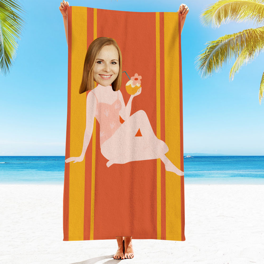 Personalised Photo Towel Gift - Custom Engraved Towel for Boyfriend or Girlfriend