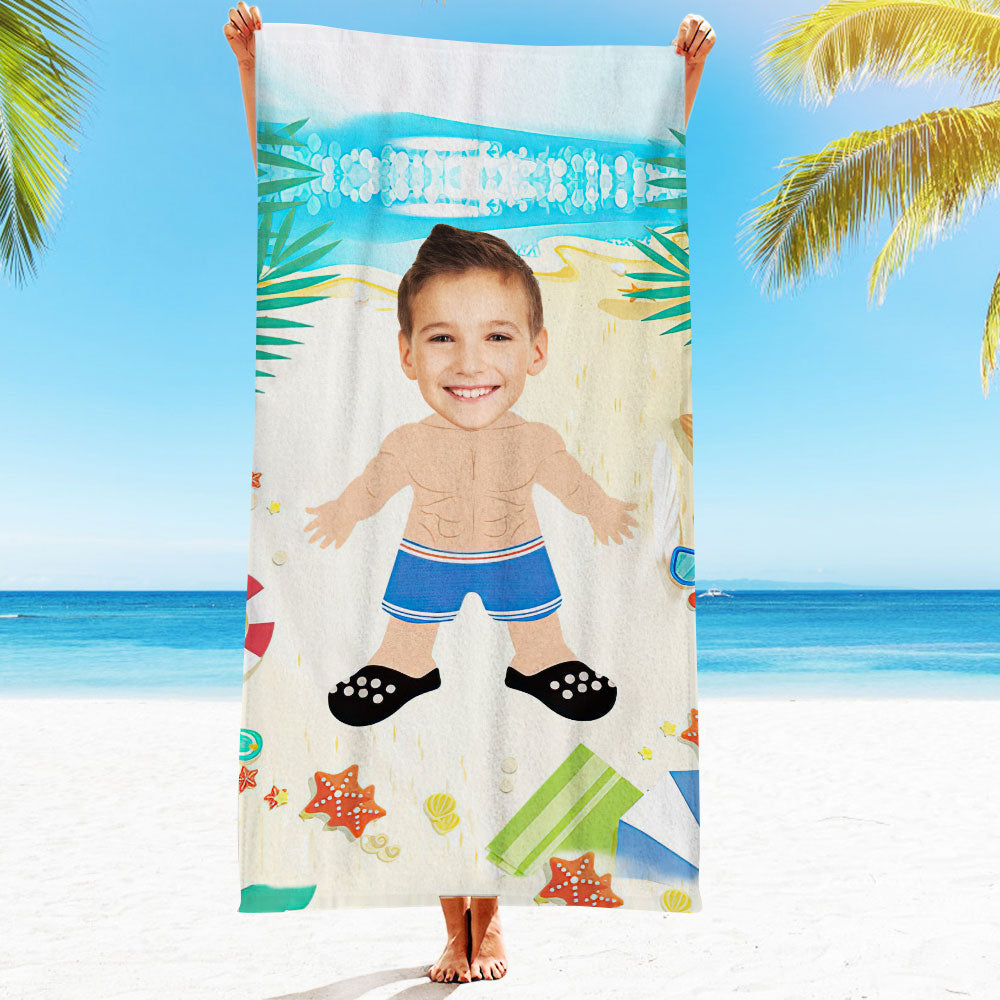 Personalised Photo Towel Gift - Custom Engraved Towel for Boyfriend or Girlfriend